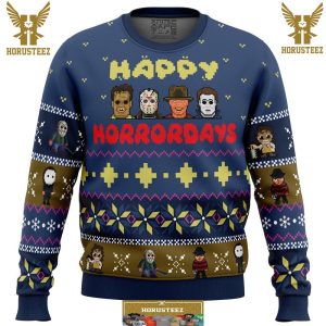 Happy Horrordays Halloween Gifts For Family Christmas Holiday Ugly Sweater