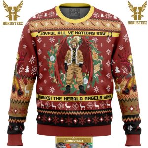 Hawks Singing Christmas Song My Hero Academia Gifts For Family Christmas Holiday Ugly Sweater