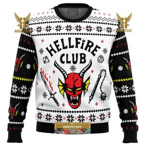 Hellfire Club Stranger Things Gifts For Family Christmas Holiday Ugly Sweater