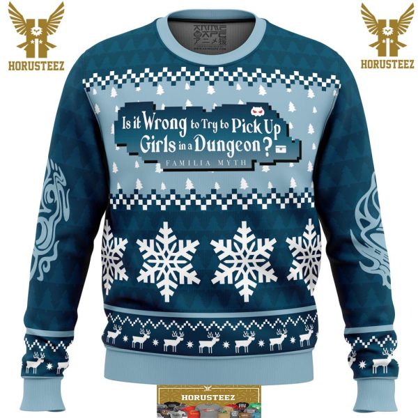 Hestia Familia Emblem Danmachi Gifts For Family Christmas Holiday Ugly Sweater