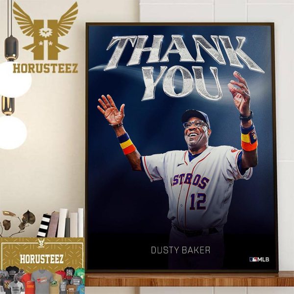 Houston Astros Dusty Baker Retires After 26 Seasons As MLB Manager Home Decor Poster Canvas