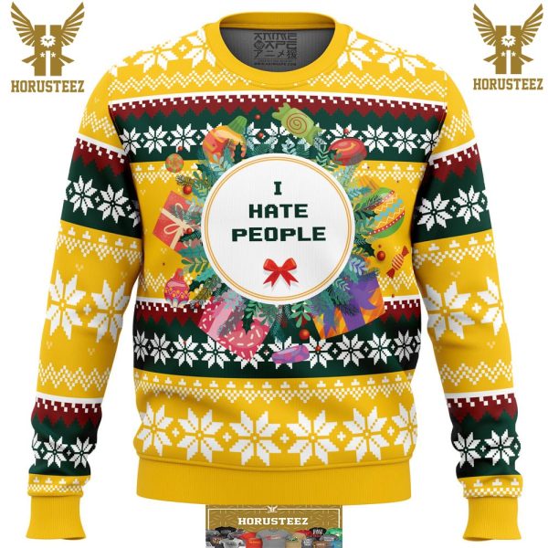 I Hate People Parody Gifts For Family Christmas Holiday Ugly Sweater