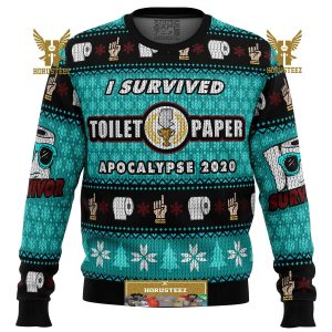 I Survived Toilet Paper Apocalypse 2020 Gifts For Family Christmas Holiday Ugly Sweater
