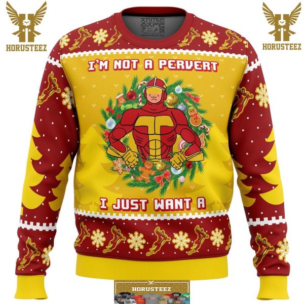 Im Not A Pervert Turbo Man Gifts For Family Christmas Holiday Ugly Sweater