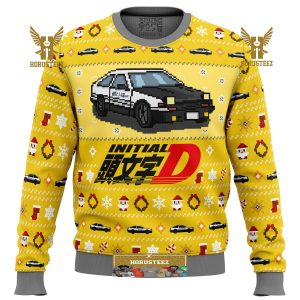 Initial D Classic Toyota Car Gifts For Family Christmas Holiday Ugly Sweater