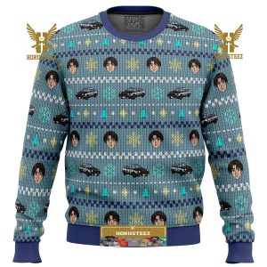 Initial D Takumi Fujiwara Gifts For Family Christmas Holiday Ugly Sweater