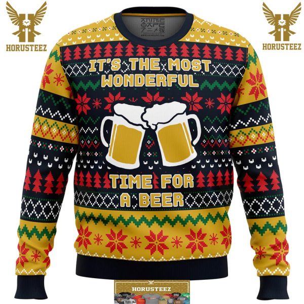Its The Most Wonderful Time For A Beer Parody Gifts For Family Christmas Holiday Ugly Sweater