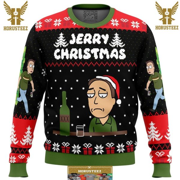 Jerry Christmas Rick And Morty Gifts For Family Christmas Holiday Ugly Sweater