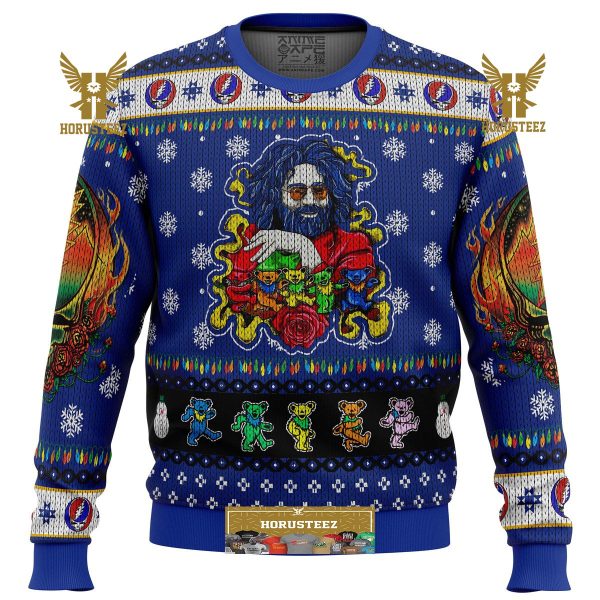 Jerry Garcia Grateful Dead Gifts For Family Christmas Holiday Ugly Sweater