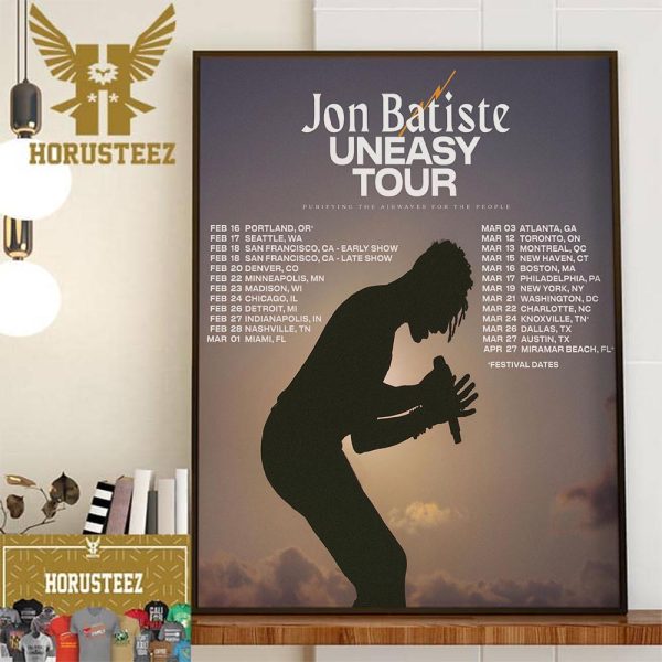 Jon Batiste The Uneasy Tour 2024 Home Decor Poster Canvas