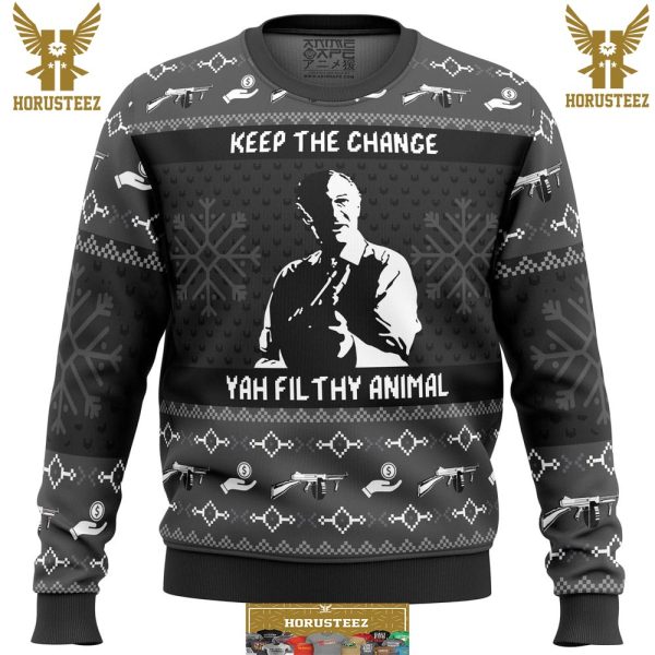 Keep The Change Yah Filthy Animal Home Alone Gifts For Family Christmas Holiday Ugly Sweater