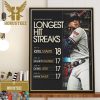 Ketel Marte Has Broken The MLB Record With An 18-Game Hit Streak In Postseason Games Home Decor Poster Canvas