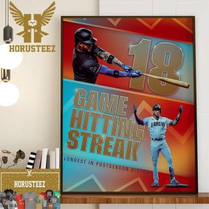 Ketel Marte Is The Longest Hitting Streak In MLB Postseason History Home Decor Poster Canvas