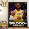 Congratulations to The King Lebron James Reached 39000 Career Points In NBA Home Decor Poster Canvas
