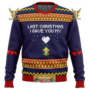 Last Christmas I Gave You My Heart Zelda Gifts For Family Christmas Holiday Ugly Sweater