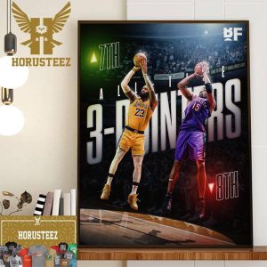 Lebron James Surpasses Vince Carter For 7th All Time In Threes Home Decor Poster Canvas
