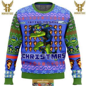 Leonardo Rise Of The Teenage Mutant Ninja Turtles Gifts For Family Christmas Holiday Ugly Sweater