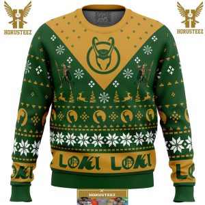 Let Earth Receive Her King Loki Marvel Gifts For Family Christmas Holiday Ugly Sweater