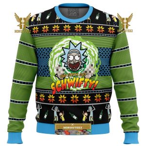 Lets Get Schwifty Rick And Morty Gifts For Family Christmas Holiday Ugly Sweater