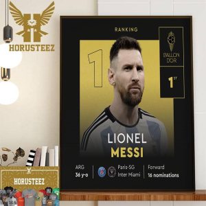 Lionel Messi Is The 2023 Mens Ballon dOr And 8 Ballon dOr In Career Home Decor Poster Canvas