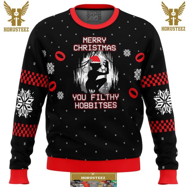 Lord Of The Rings Filthy Hobitses Gifts For Family Christmas Holiday Ugly Sweater
