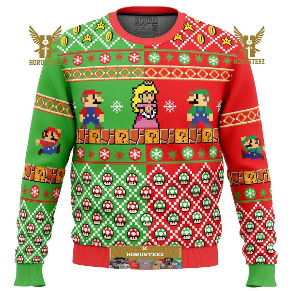 Mario Bros Gifts For Family Christmas Holiday Ugly Sweater