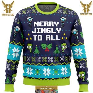 Merry Jingly Invader Zim Gifts For Family Christmas Holiday Ugly Sweater