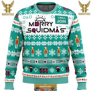 Merry Squidmas Squid Game Gifts For Family Christmas Holiday Ugly Sweater