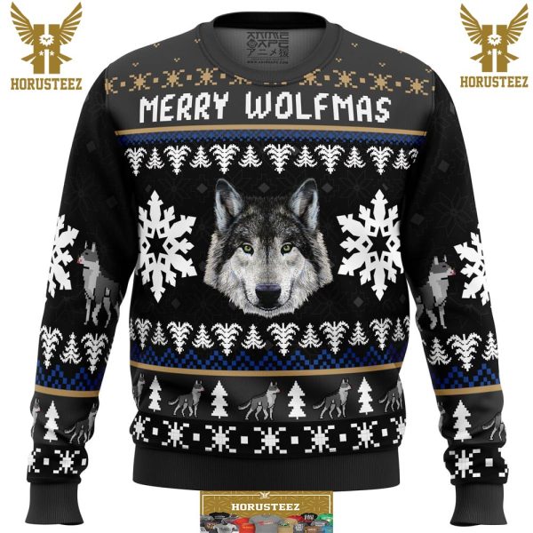 Merry Wolfmas Wolf Gifts For Family Christmas Holiday Ugly Sweater