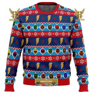 Mighty Helmets Power Rangers Gifts For Family Christmas Holiday Ugly Sweater