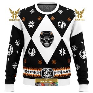 Mighty Morphin Power Rangers Black Gifts For Family Christmas Holiday Ugly Sweater