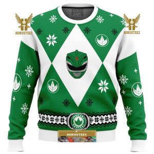 Mighty Morphin Power Rangers Green Gifts For Family Christmas Holiday Ugly Sweater
