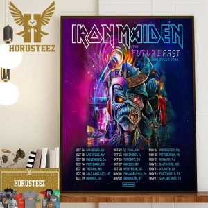 Official Poster Iron Maiden The Future Past World Tour 2024 in the USA And Canada Home Decor Poster Canvas