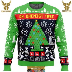 Oh Chemist Tree Science Gifts For Family Christmas Holiday Ugly Sweater