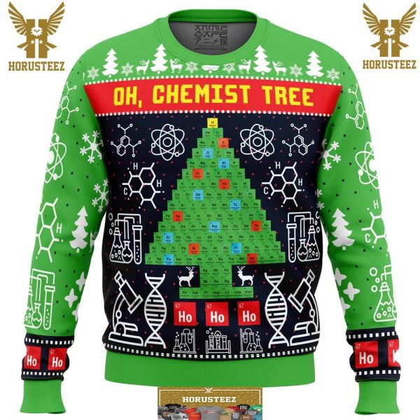 Oh Chemist Tree Science Gifts For Family Christmas Holiday Ugly Sweater