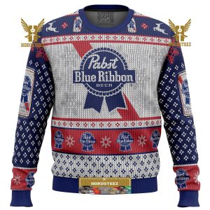 Pabst Blue Ribbon Gifts For Family Christmas Holiday Ugly Sweater