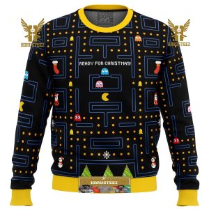 Pac Man Ready For Christmas Gifts For Family Christmas Holiday Ugly Sweater