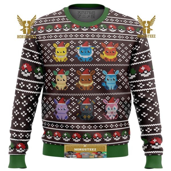 Pokemon Eeveelution Gifts For Family Christmas Holiday Ugly Sweater