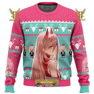 Power Chainsaw Man Gifts For Family Christmas Holiday Ugly Sweater