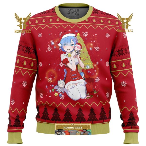 Re Zero Rem Christmas Gifts For Family Christmas Holiday Ugly Sweater