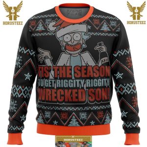 Rick And Morty Tis The Season Gifts For Family Christmas Holiday Ugly Sweater