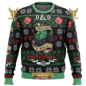 Roll Initiative Dungeons And Dragons Gifts For Family Christmas Holiday Ugly Sweater