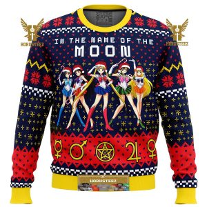 Sailor Moon In The Name Of The Moon Gifts For Family Christmas Holiday Ugly Sweater