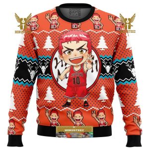 Sakuragi Hanamichi Slam Dunk Gifts For Family Christmas Holiday Ugly Sweater