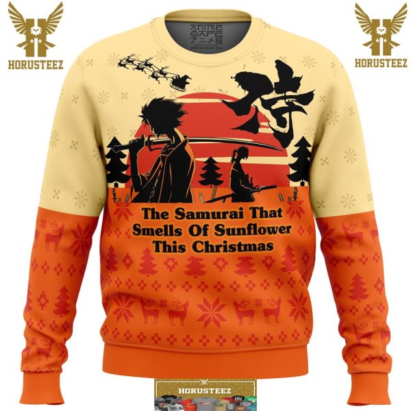 Samurai Champloo The Samurai That Smells Of Sunflower This Christmas Gifts For Family Christmas Holiday Ugly Sweater