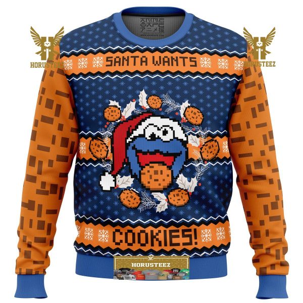 Santa Wants Cookies Gifts For Family Christmas Holiday Ugly Sweater