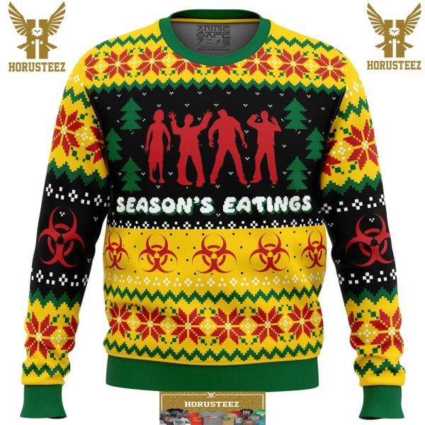 Seasons Eatings Zombie Gifts For Family Christmas Holiday Ugly Sweater