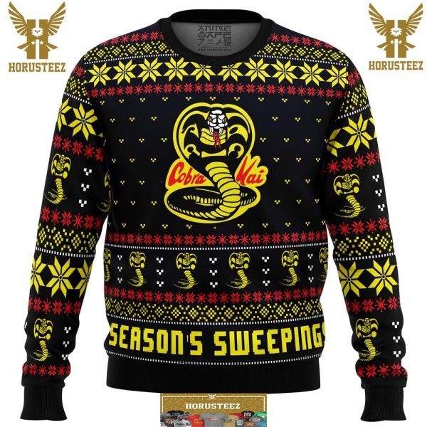 Seasons Sweepings Cobra Kai Karate Kid Gifts For Family Christmas Holiday Ugly Sweater
