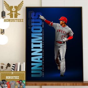 Shohei Ohtani Is The First Player In MLB History To Win Two Unanimous MVP Awards Home Decor Poster Canvas