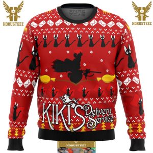 Silhouette Kikis Delivery Service Gifts For Family Christmas Holiday Ugly Sweater